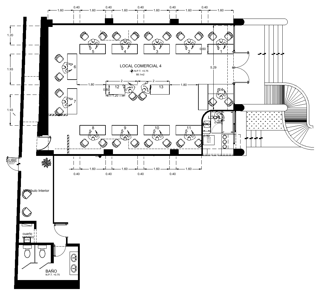 Plano de distribución de Vida Montejo Bazar, Local Comercial 4