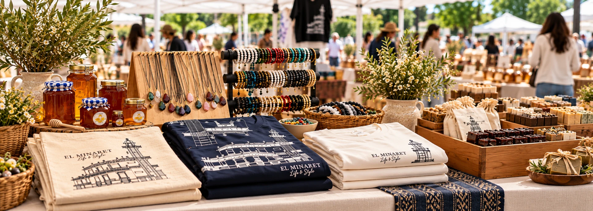 Mesa panorámica de productos de marcas yucatecas en Vida Montejo Bazar